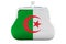 Coin purse with Algerian flag. Budget, investment or financial, banking concept in Algeria. 3D rendering