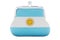 Coin purse with Argentinean flag. Budget, investment or financial, banking concept in Argentina. 3D rendering