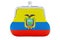 Coin purse with Ecuadorian flag. Budget, investment or financial, banking concept in Ecuador. 3D rendering