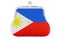 Coin purse with Filipino flag. Budget, investment or financial, banking concept in Philippines. 3D rendering
