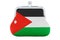 Coin purse with Jordanian flag. Budget, investment or financial, banking concept in Jordan. 3D rendering