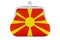 Coin purse with Macedonian flag. Budget, investment or financial, banking concept in Macedonia. 3D rendering