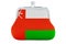 Coin purse with Omani flag. Budget, investment or financial, banking concept in Oman. 3D rendering