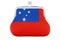 Coin purse with Samoan flag. Budget, investment or financial, banking concept in Samoa. 3D rendering