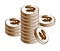 Coin stack cash money or casino chips still-life, vector icon, illustration or logo, revenue or taxes concept.