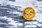 Coin sweet dollar on a wooden gray background