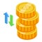 Coin trade icon isometric vector. Money barter