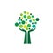 Coin tree and hands logo