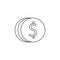 coinage icon. Element of banking icon for mobile concept and web apps. Thin line icon for website design and development, app dev