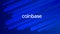 Coinbase cryptocurrency stock market name on abstract digital background.