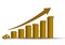 Coins bar graph with line graph, Growth of financial and economy concept. Vector illustration.