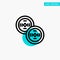 Coins, China, Chinese turquoise highlight circle point Vector icon