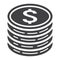 Coins of dollar glyph icon, business and finance
