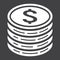 Coins of dollar glyph icon, business and finance