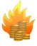 Coins on fire illustration design