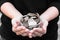 Coins in hands saving,Donation Investment Fund Financial Support Charity Dividend Market House