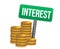 Coins and interest green sign illustration