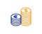Coins money line icon. Banking currency. Vector