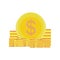 Coins money vector gold illustration design bank business cartoon design