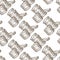 Coins in pile, cash money monochrome seamless pattern