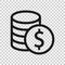 Coins stack icon in flat style. Dollar coin vector illustration on white isolated background. Money stacked business concept