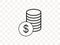 Coins stack, money icon. Vector illustration, flat design