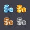 coins and trasure game item icon design