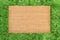 Coir doormat mockup Green grass spring background
