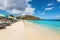 Coki Point Beach in St Thomas, USVI, Caribbean. Sandy beach on a tropical island