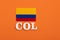 COL acronym of the country Colombia with its flag