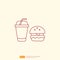 cola and burger doodle. fast food line icon style icon vector illustration