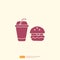 cola and burger doodle. fast food silhouette icon style icon vector illustration