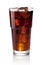 Cola glass with ice cubes