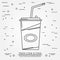 Cola icon.Vector thin line icon cola. For web design and application interface, also useful for infographics. Vector dark grey.