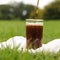 Cola pouring in a glass