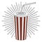 Cola/ soda with a straw - illustration/ clipart
