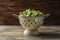 Colander with Brussels sprouts