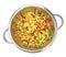 Colander with frozen mixed vegetables