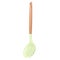 Colander green silicone spoon with wooden handle