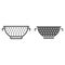 Colander line and glyph icon, kitchen and cooking