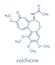 Colchicin gout drug molecule. Skeletal formula.