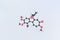 Colchicine molecule made with balls, isolated molecular model. 3D rendering