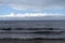 Cold Baltic Sea in Jurmala on a stormy dull day