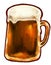 Cold beer with foam alcohol booze drink hand digital painting illustration