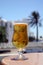 Cold Beer with reflection palm