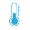 Cold blue thermometer with scale, vector illustration
