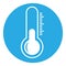 Cold blue thermometer with scale, vector illustration