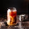 Cold brew iced coffee in glass bottles