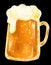 Cold brown ale beer with foam alcohol booze drink hand digital painting illustration