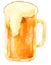 Cold brown ale beer with foam alcohol booze drink hand digital painting illustration